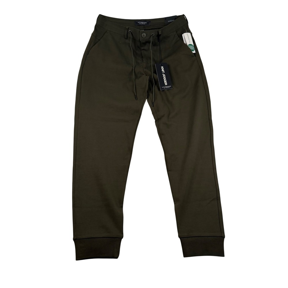 Liverpool Los Angeles Mens Knit Jogger Military Green Pants 32x29 NWT